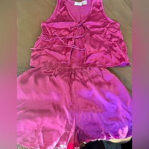 vintage silk victoria secret two piece set